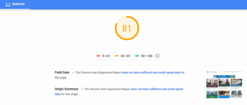 Google page speed before generatepress