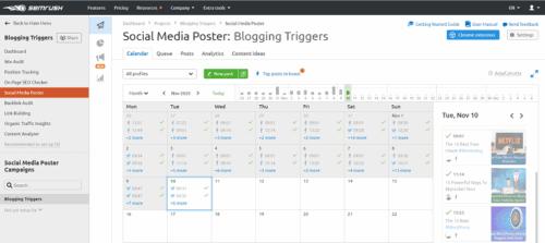 SEMrush social media posting