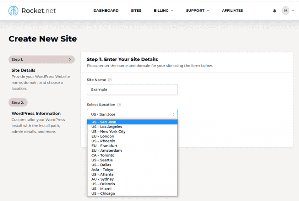 Rocket.net Hosting Review - Why It's Your Best Bet? 4 Rocket-create-site
