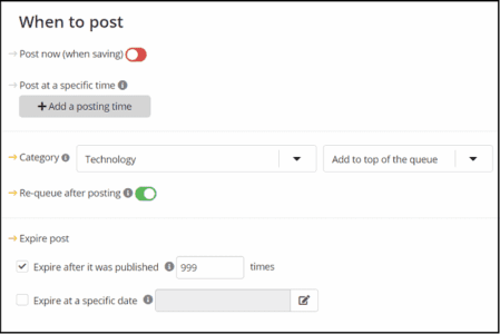 socialbee scheduling