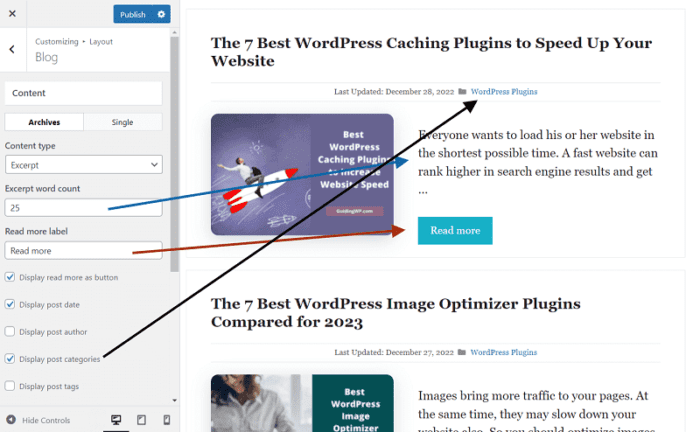 GeneratePress settings