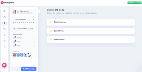 Missinglettr campaign