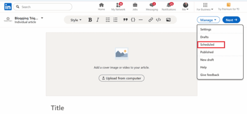 LinkedIn scheduled posts