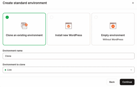 Kinsta staging