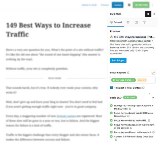Rank Math User Interface