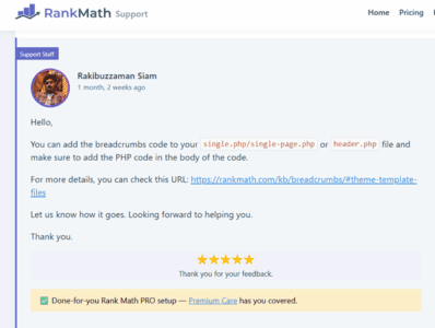 Rank math support Rank math support