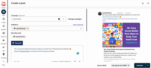 Hootsuite scheduling