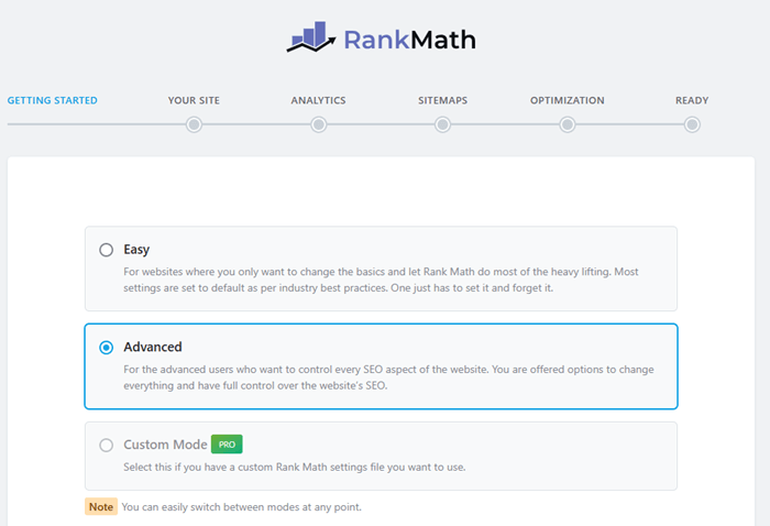 Rank Math setup Rank Math setup